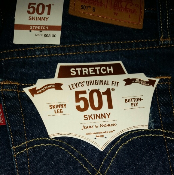 Levi's 501 high rise skinny cut off jeans - Picture 6 of 6